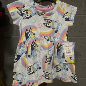 Bluey Toddler Dress with Rainbow Design